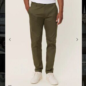 Les Deux Olive Green Regular Fit Cotton Suit Pants L32 W32